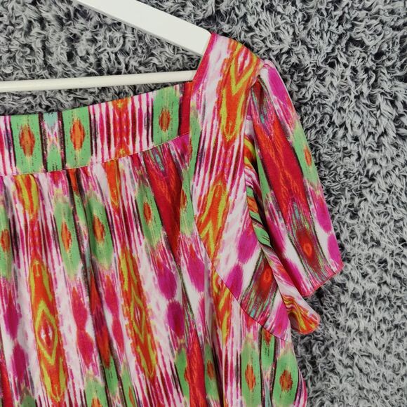 Zac & Rachel Bohemian Blouse Beaded Square Neckline Multicolor Woman Size 2X - Picture 9 of 9